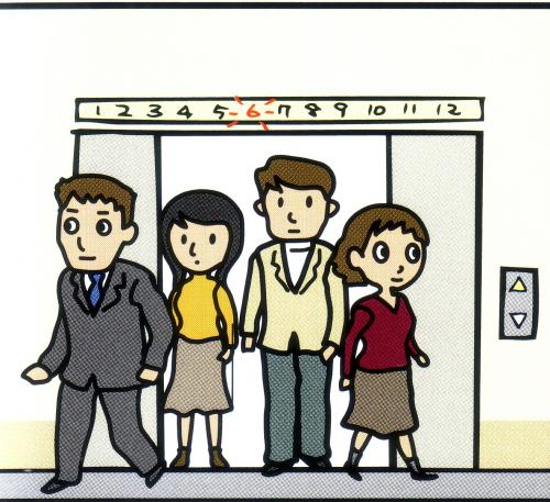 エレベーター内のイラスト