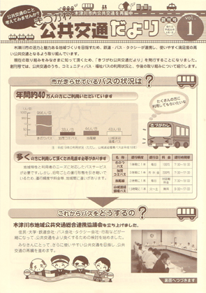 きづがわ公共交通だよりvol.1のちらし