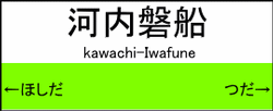 河内磐船駅の駅名標
