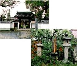 来迎寺の外観と墓石