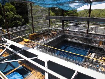 ごみピット地上部施工中（平成29年7月）の様子