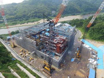 上空から撮影した施工中（平成29年7月）の様子2