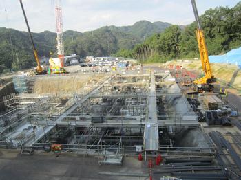炉室・機械室地下部施工中（平成28年10月）の様子