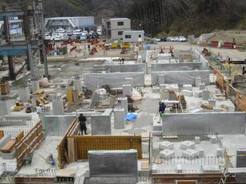 炉室・機械室地上部施工中（平成29年2月）の様子