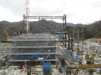 ごみピット地上部施工中（平成29年2月）の様子