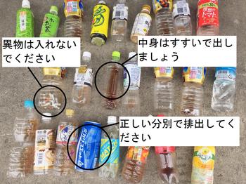 「正しい分別で排出してください」と注意を促している写真