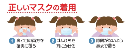 正しいマスクの着用のイラスト