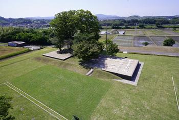 緑地の中にある高麗寺跡の写真