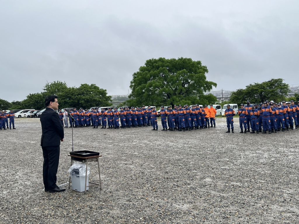 消防団教養訓練・ポンプ点検の写真