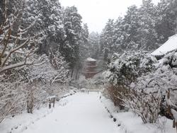 平成26年2月14日現在の岩船寺の雪景色の写真1