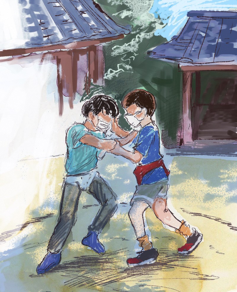 饗応の相撲スケッチ