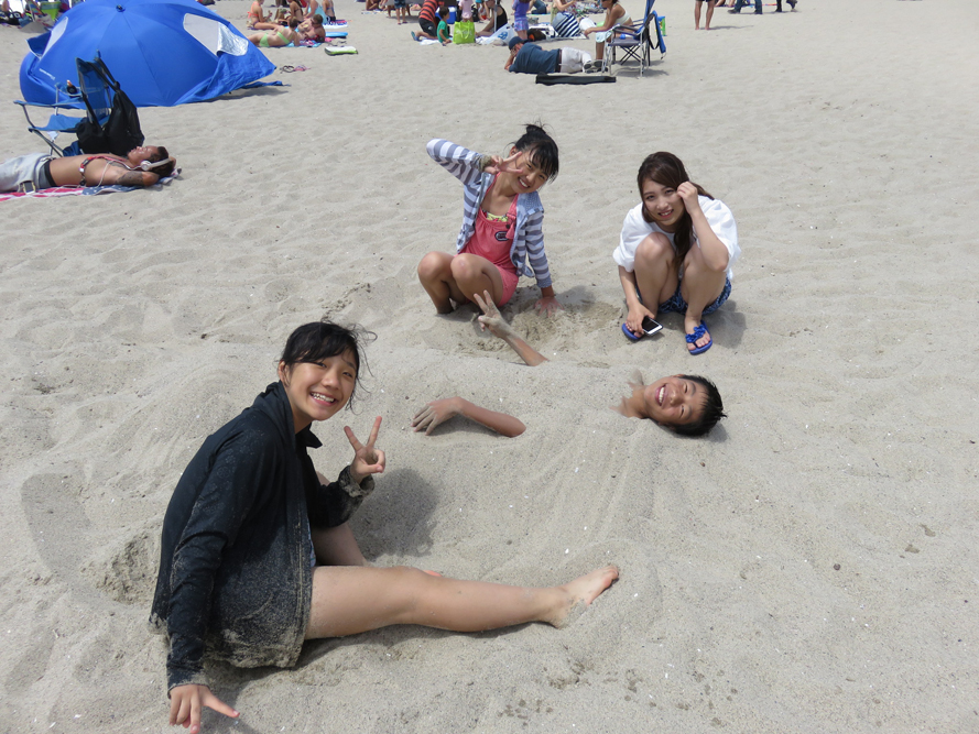 Having fun at the beach