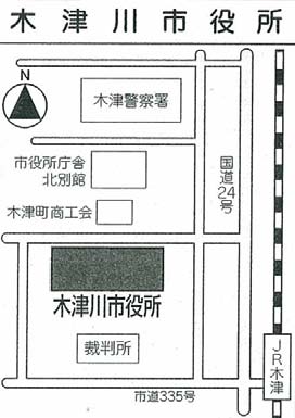木津川市役所の地図