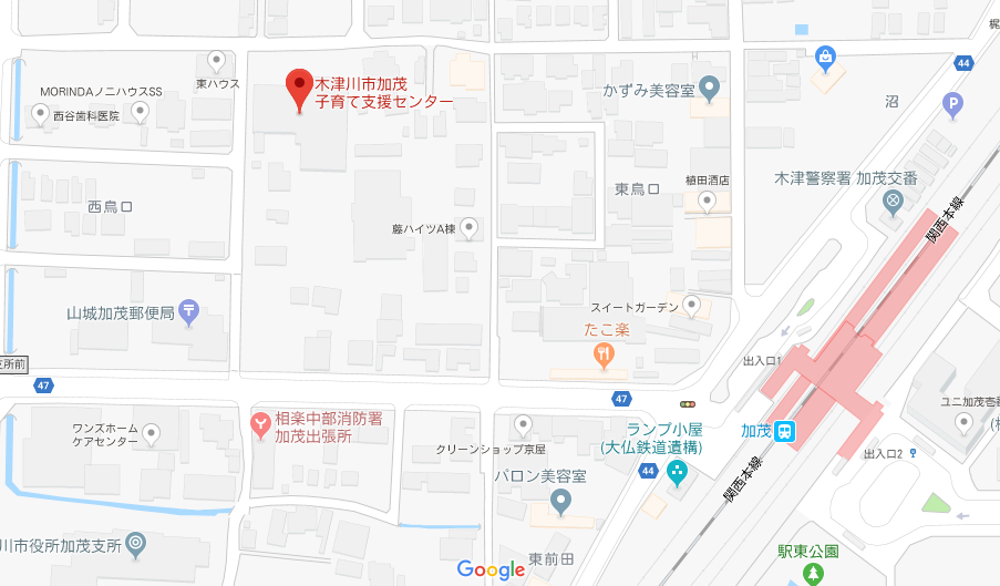 加茂駅からの地図